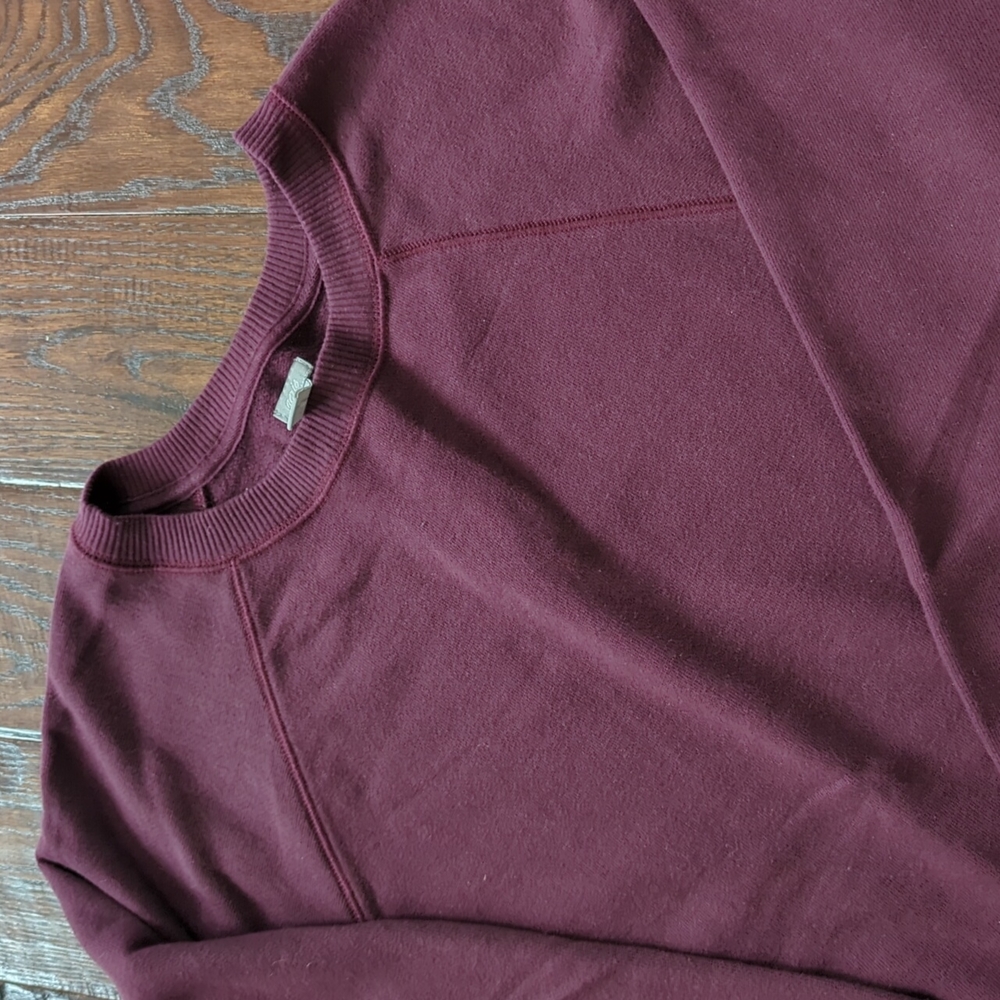AERIE AEO I Maroon Burgundy Oversized Crew Neck Sweatshirt with Pockets, S
